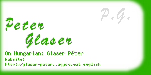 peter glaser business card